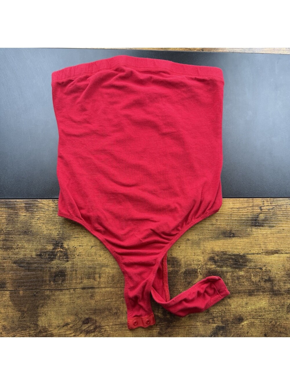 BOZZOLO Red Strapless Bodysuit Women’s Small Cotton Spandex Thong Stretch